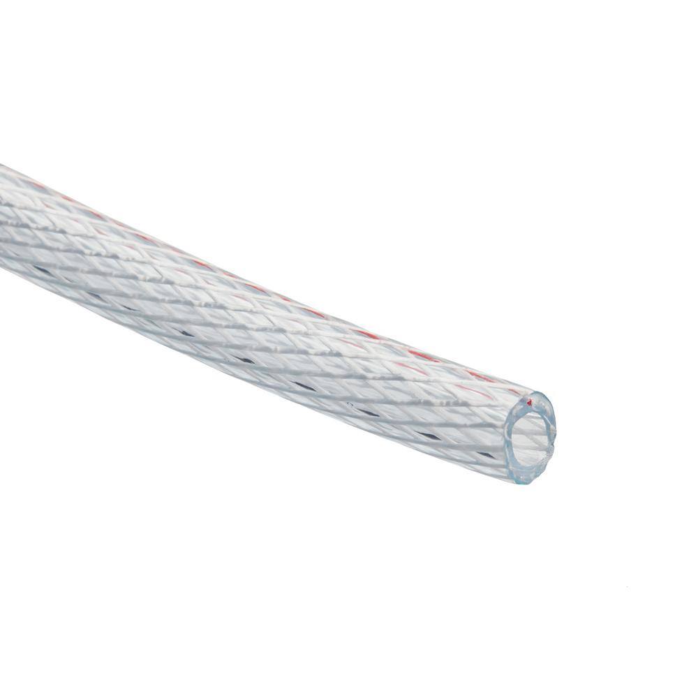 HYDROMAXX 1/4 in. I.D. x 3/8 in. O.D. x 100 ft. Braided Clear Non Toxic, High Pressure, Reinforced PVC Vinyl Tubing