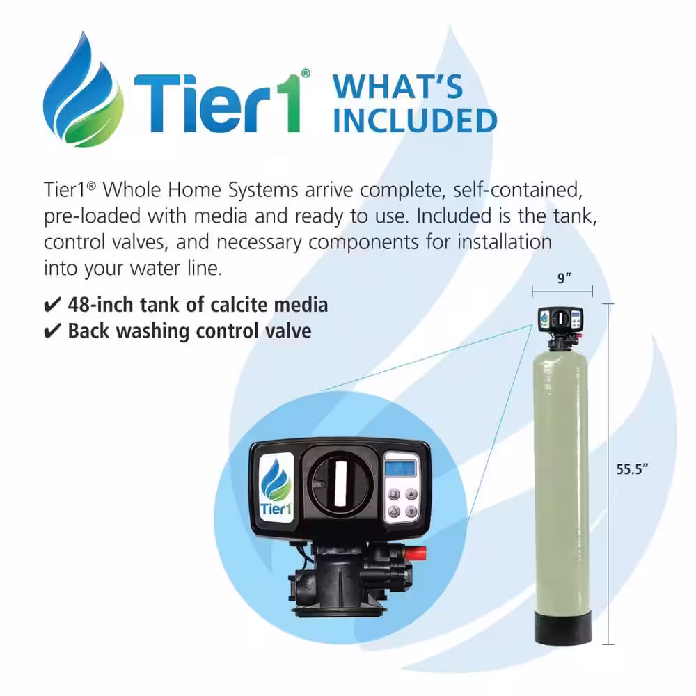 Tier1 Essential Certified Whole House Water Neutralizing System with Chlorine Reduction