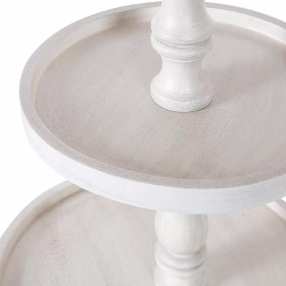Kate and Laurel Downing White Decorative Tray