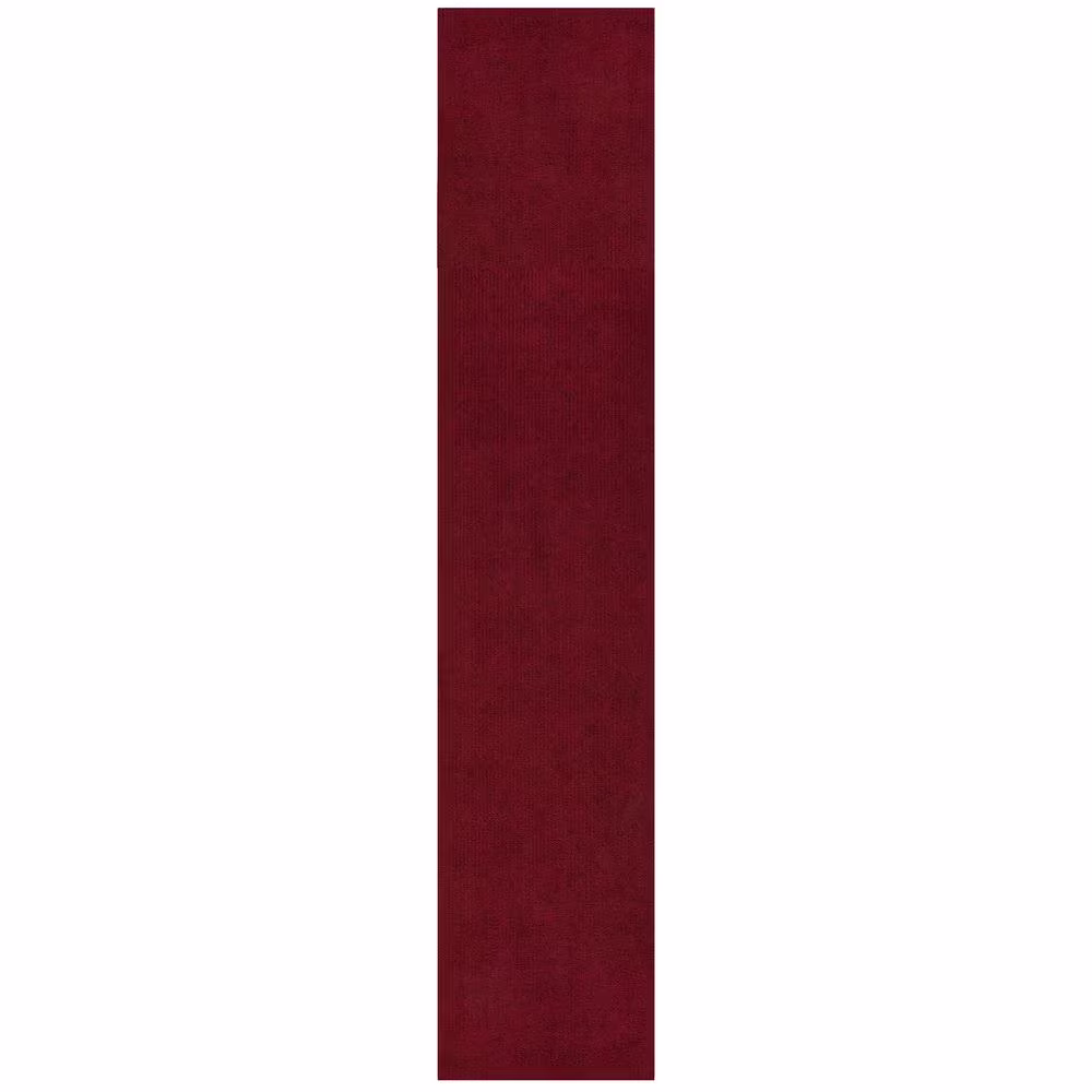 Sweet Home Stores Ribbed Waterproof Non-Slip Rubber Back Solid Runner Rug 2 ft. W x 25 ft. L Red Polyester Garage Flooring