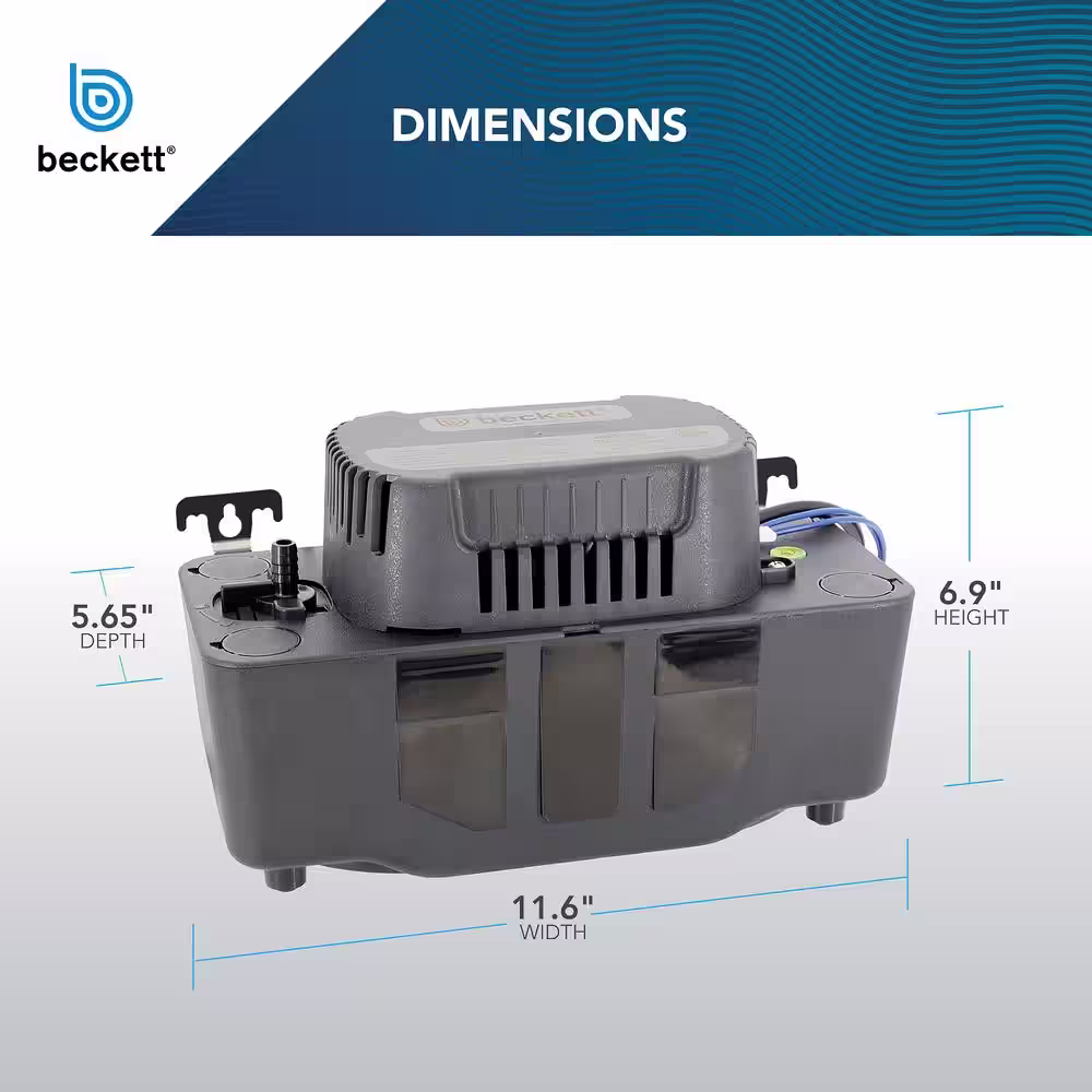 BECKETT BK221TUL 115 Volt Automatic Medium Condensate Removal Pump with Safety Switch and 20 ft. of 3/8 in. ID PVC Tubing