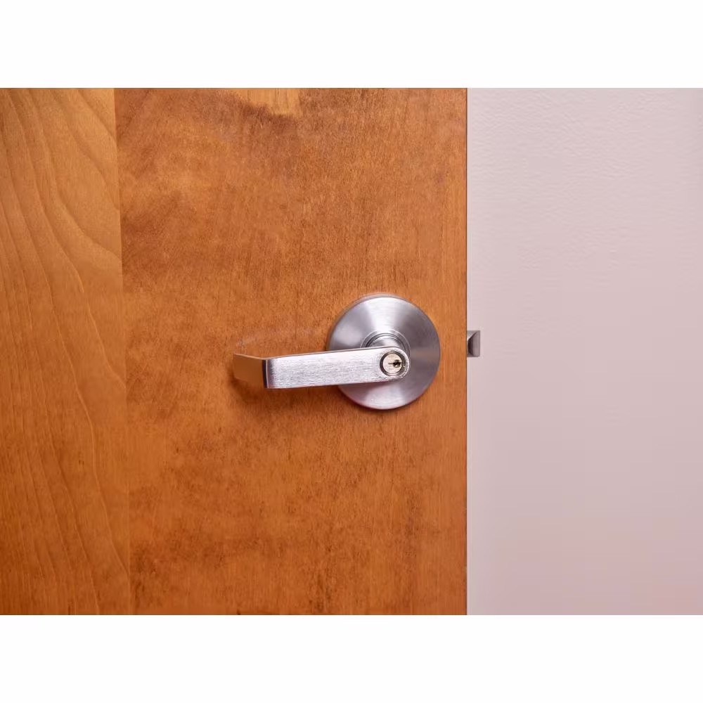 Taco LSV Saturn Standard Duty Brushed Chrome Grade 2 Commercial Storeroom Lever with Door Handle Lock and IC Core