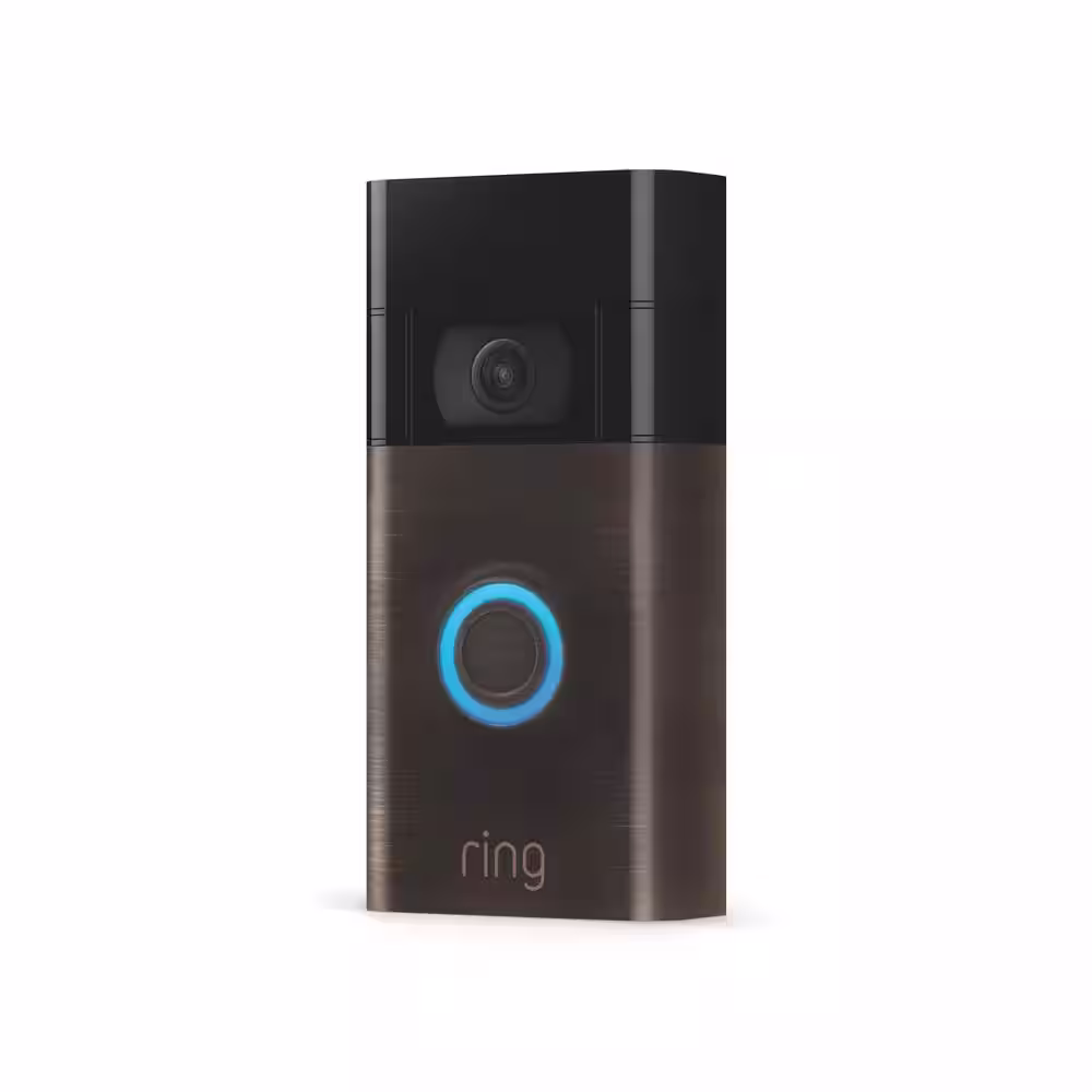 Ring Video Doorbell - Venetian Bronze with Indoor Cam 2nd Gen, Black