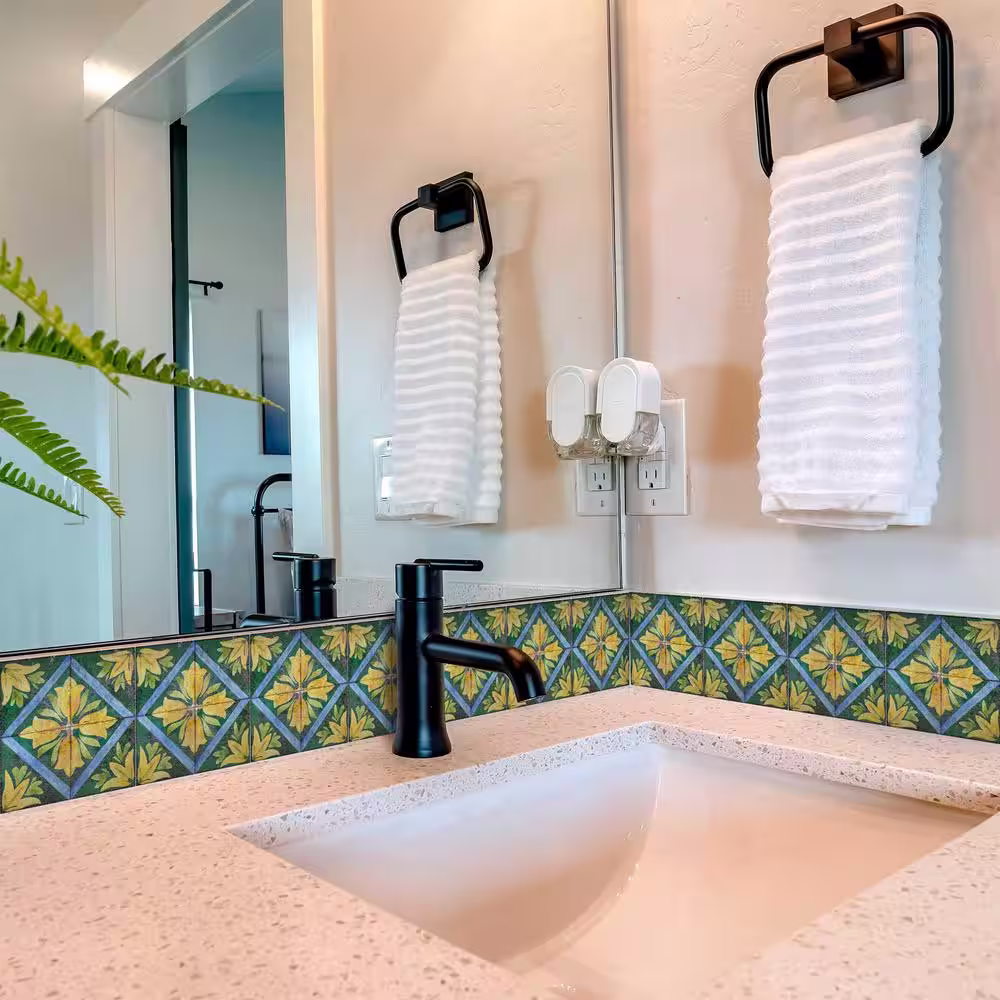 None Green, Yellow, and Blue R48 8 in. x 8 in. Vinyl Peel and Stick Tile (24-Tiles, 10.67 sq. ft. / pack)
