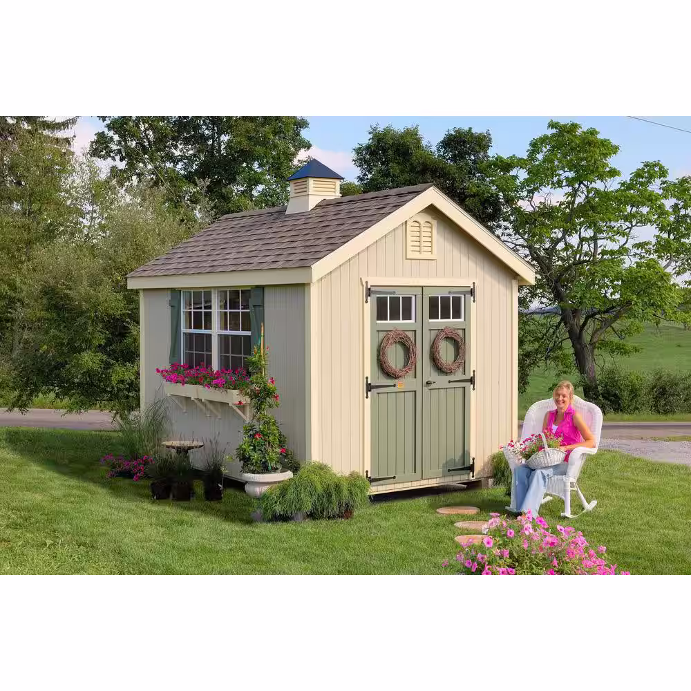 None Colonial Williamsburg 8 ft. x 8 ft. Wood Storage Shed DIY Kit with Floor Kit