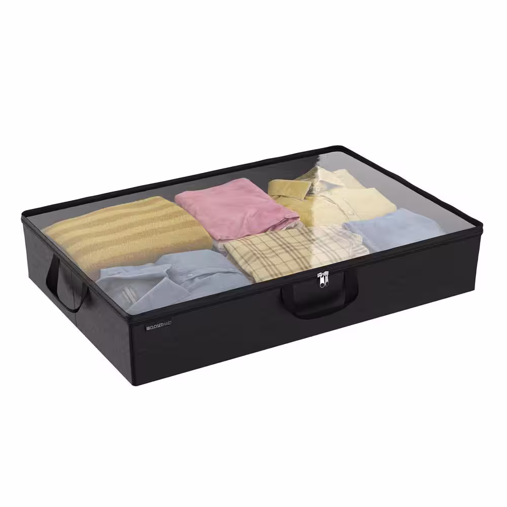 ClosetMaid 30 in. W x 5.55 in. H x 19.92 in. D Under Bed Storage Bag in Charcoal Black