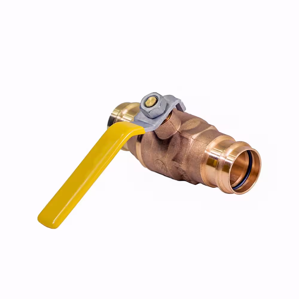 The Plumber's Choice 1 in. Brass Double-O-Ring Press Ball Valve