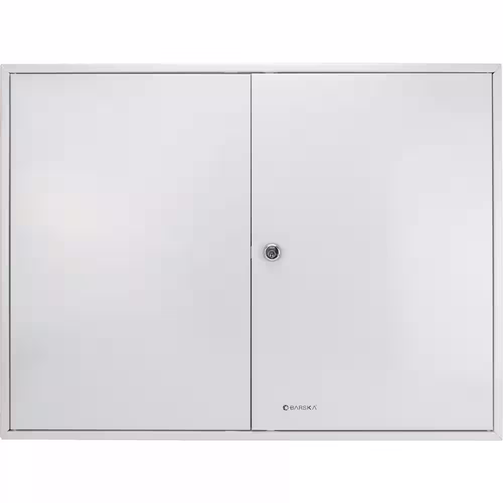 BARSKA 600-Position Steel Key Cabinet Safe with Key Lock, Gray