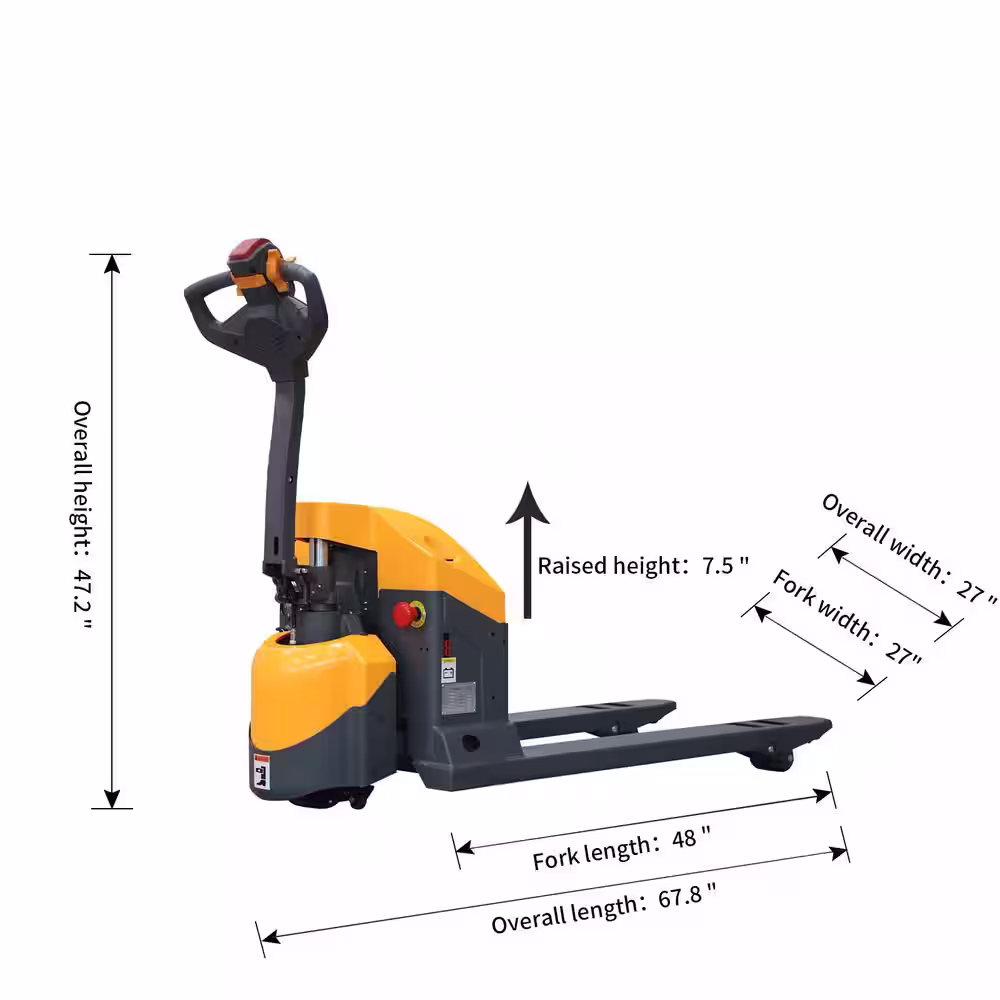 None 4400 lbs. 3.1 in. Lowered Full Electric Pallet Jack Self-Propelled Pallet Truck with 24V/105AH Gel Battery