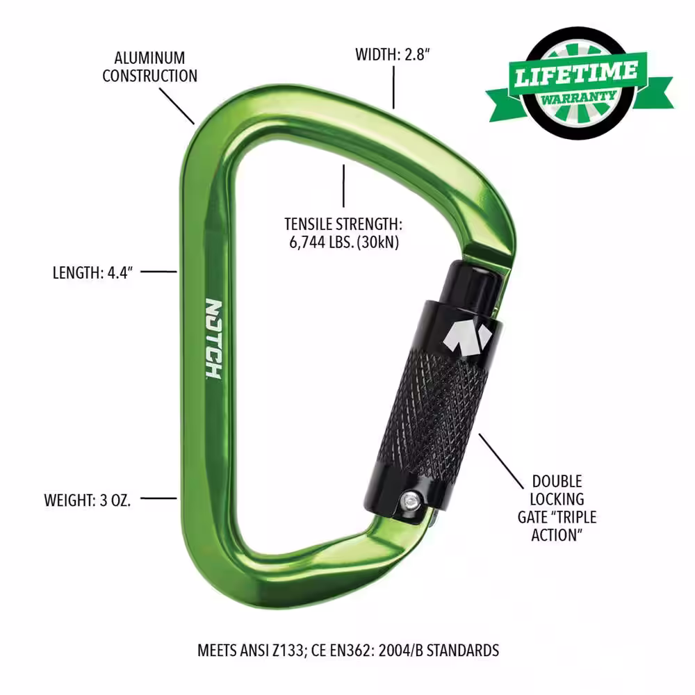Notch D-Shaped Carabiner