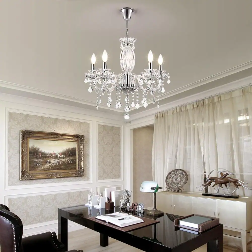 Maxax Atlanta 5 -Light Candle Style Traditional Chandelier with Crystal Accents