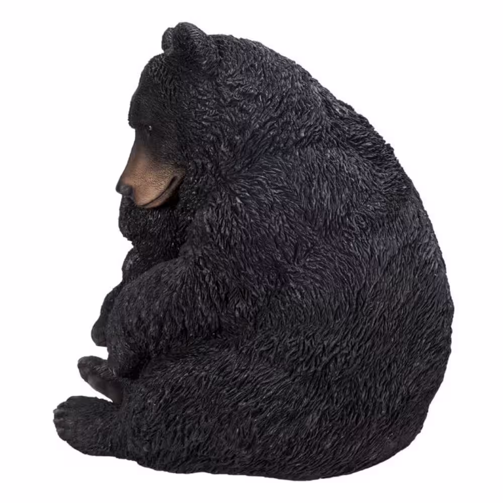 None Large Black Bear Mother and Child Embracing - Garden Statue