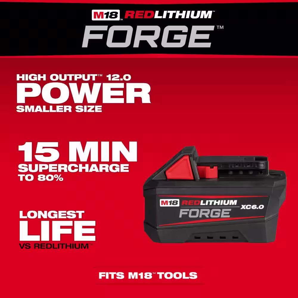 Milwaukee M18 18V 6.0Ah Lithium-Ion HIGH OUTPUT Starter Kit with REDLITHIUM FORGE Battery and Rapid Charger (3-Pack)