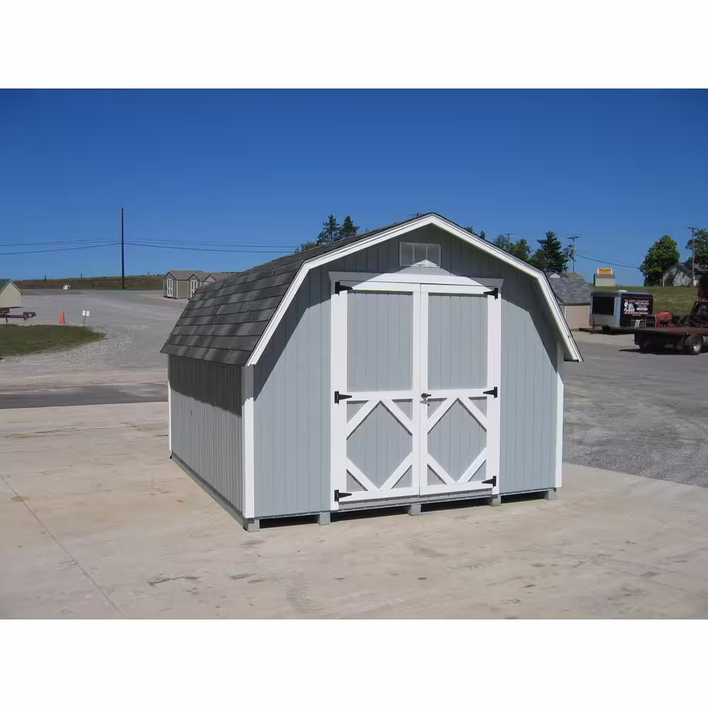 LITTLE COTTAGE CO. Classic Gambrel 8 ft. x 10 ft. Wood Storage Building Precut Kit with 4 ft. Sidewalls with Floor