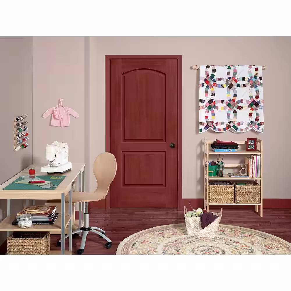 JELD-WEN 32 in. x 80 in. Continental Amaretto Stain Right-Hand Solid Core Molded Composite MDF Single Prehung Interior Door