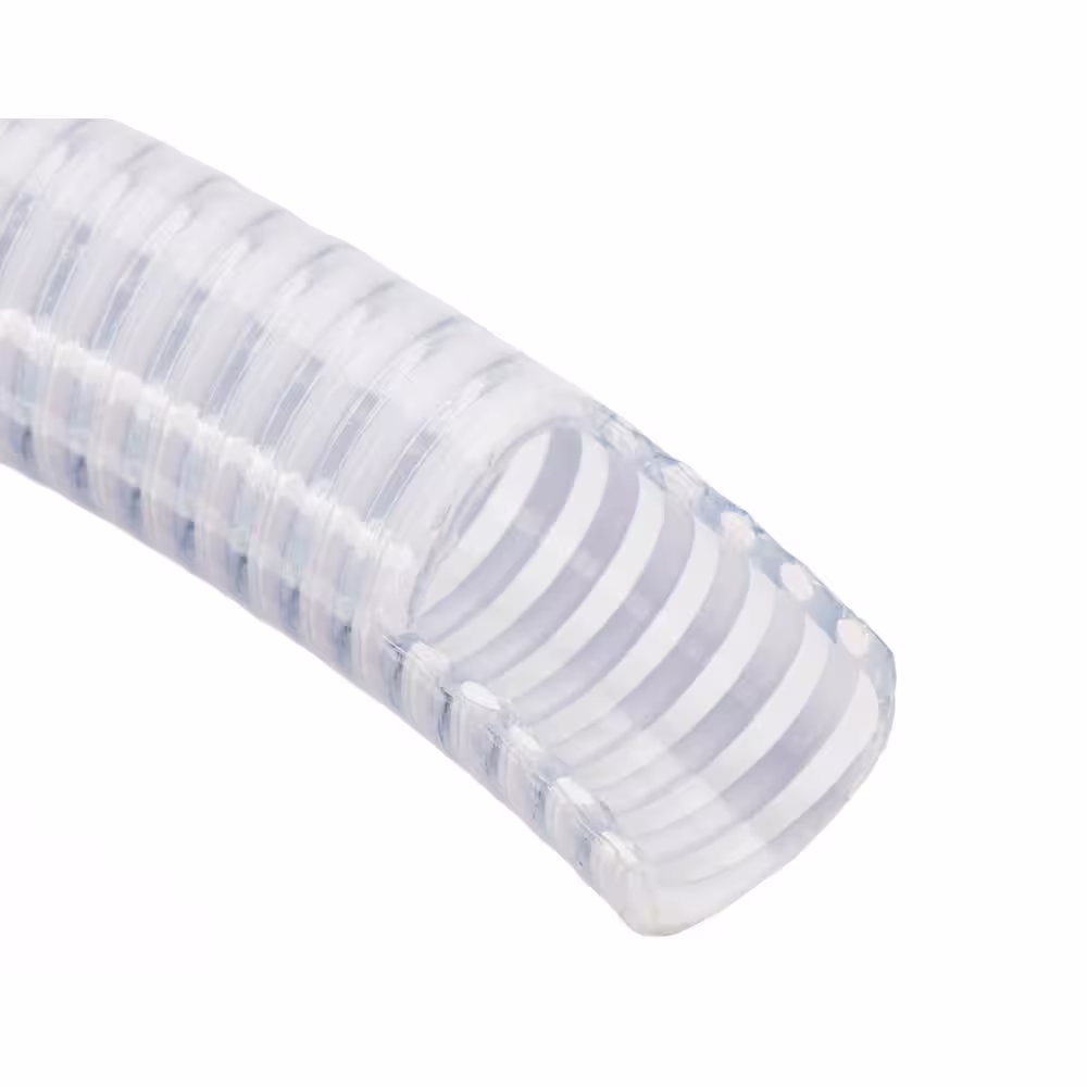 HYDROMAXX 1-1/2 in. Dia x 100 ft. Clear Flexible PVC Suction and Discharge Hose with White Reinforced Helix