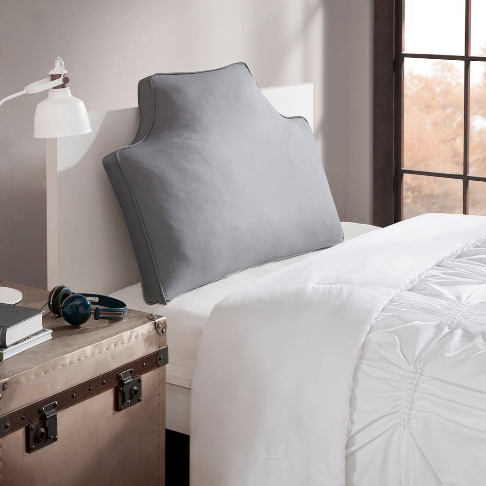 Intelligent Design Oversized Headboard Grey 26 in. L x 34 in. W x 2 in. D 100% Cotton Canvas Pillow