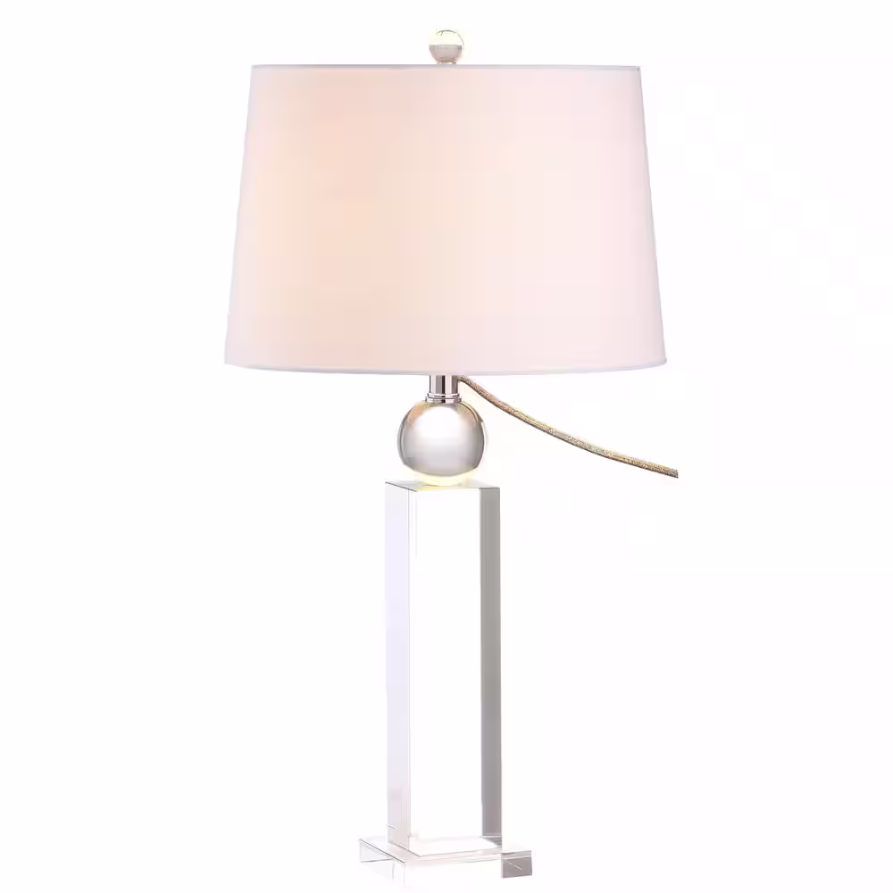 JONATHAN Y Charlotte 28.5 in. Crystal Table Lamp, Clear