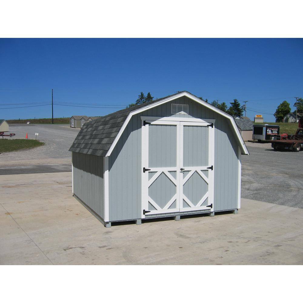 LITTLE COTTAGE CO. Classic Gambrel 12 ft. x 16 ft. Wood Storage Building Precut Kit with 4 ft. Sidewalls with Floor