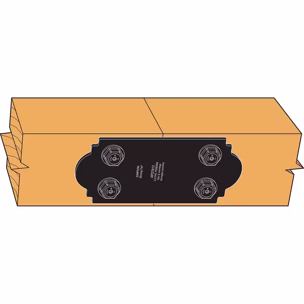 Simpson Strong-Tie Outdoor Accents Mission Collection 5 in. x 11-1/4 in. ZMAX Black Powder-Coated Strap for 6x Lumber
