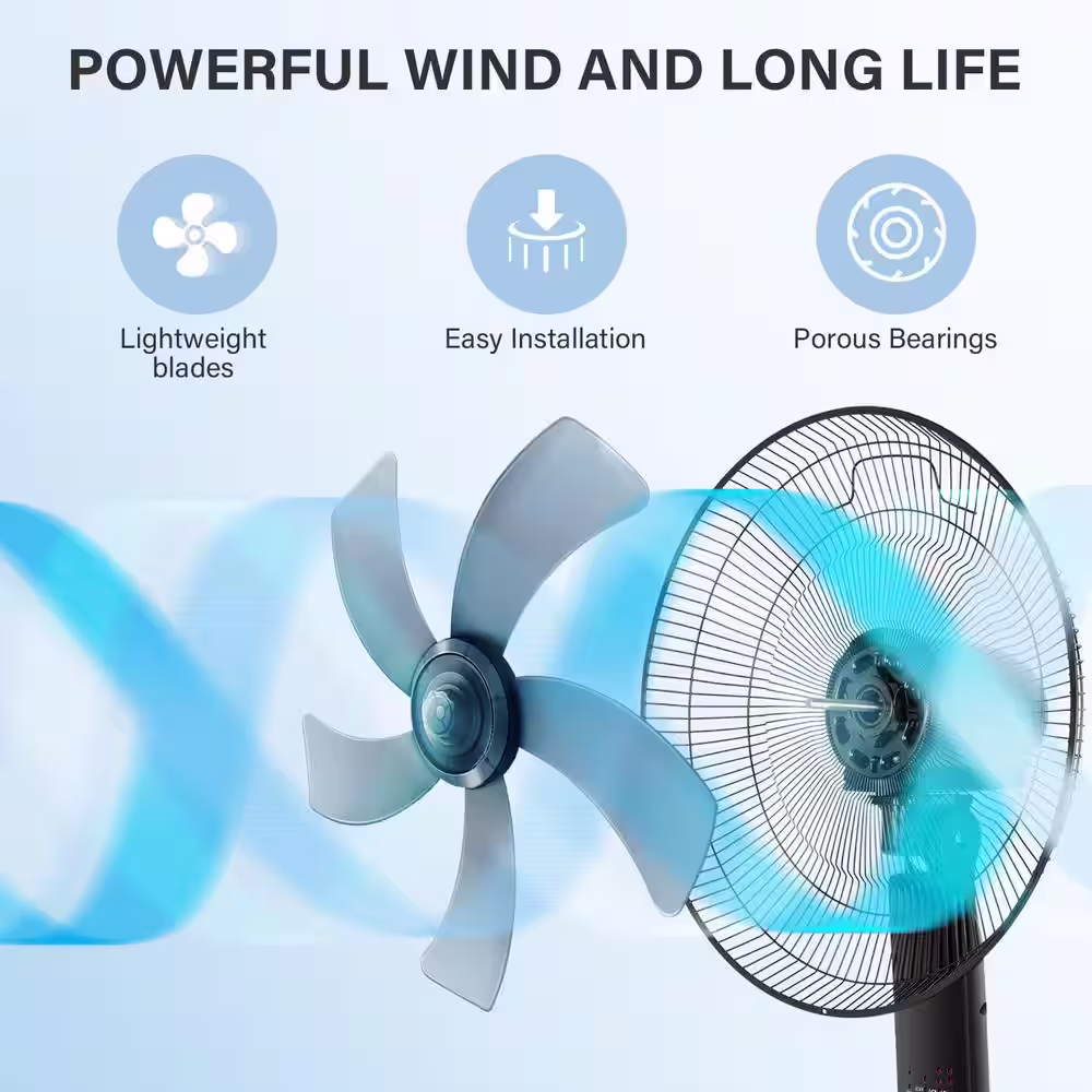 Siavonce Adjustable 3 Speed Pedestal Stand Fan with Remote Control for Indoor, Living Room, Home Office &amp, College Dorm Use