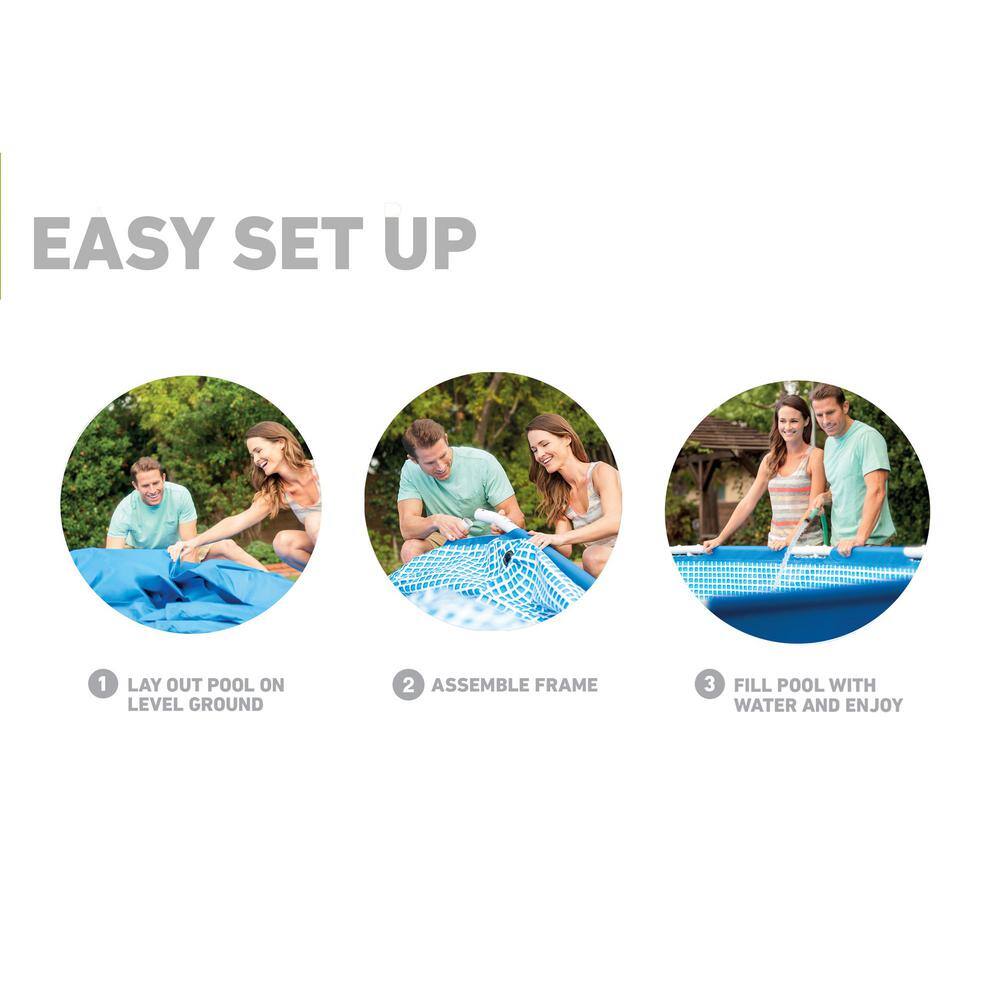 Intex Round 12 ft. x 30 in. Metal Frame Swimming Pool with Filter Pump and 2-Pool Debris Cover 30 in. H
