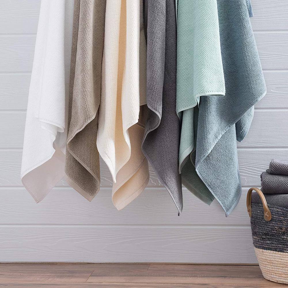 None 100% Cotton BLUE POPCORN BATH TOWELS - (4 Pack)