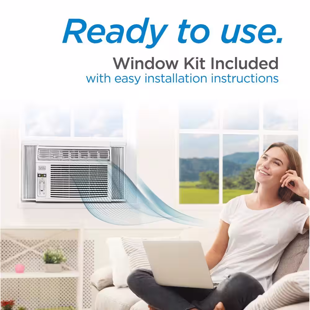BLACK+DECKER 8,000 BTU Window Air Conditioner in White