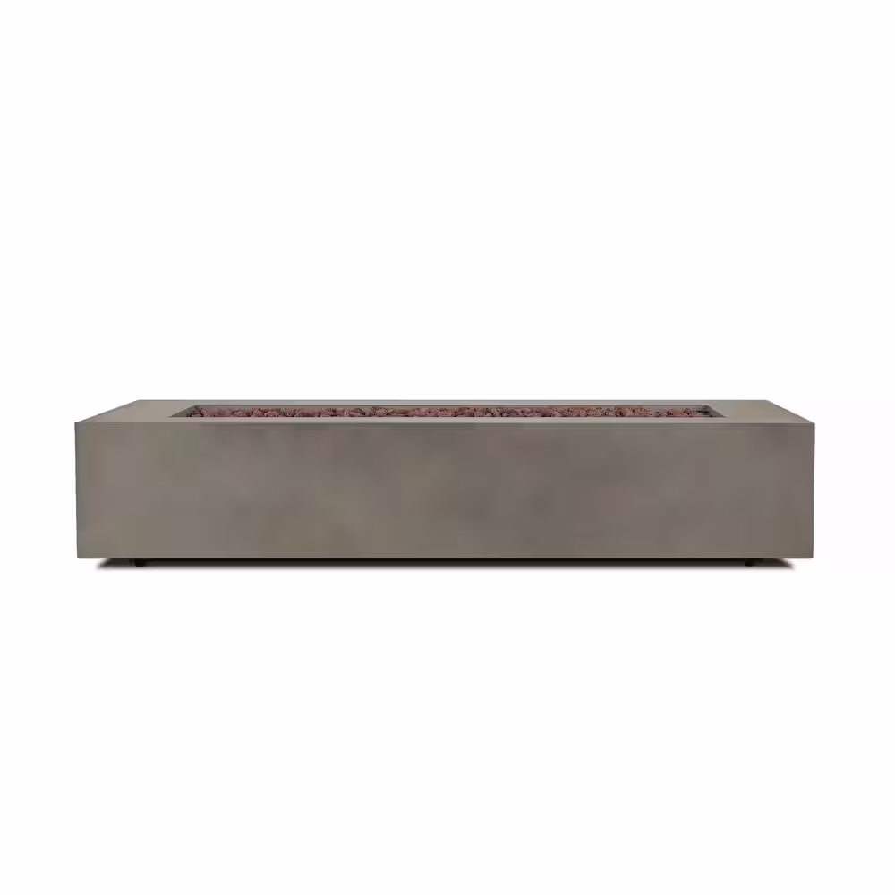 Real Flame Aegean 70 in. L x 32 in. W Outdoor Powder Coated Steel Rectangle Propane in Mist Grey Fire Table with NG Conversion Kit