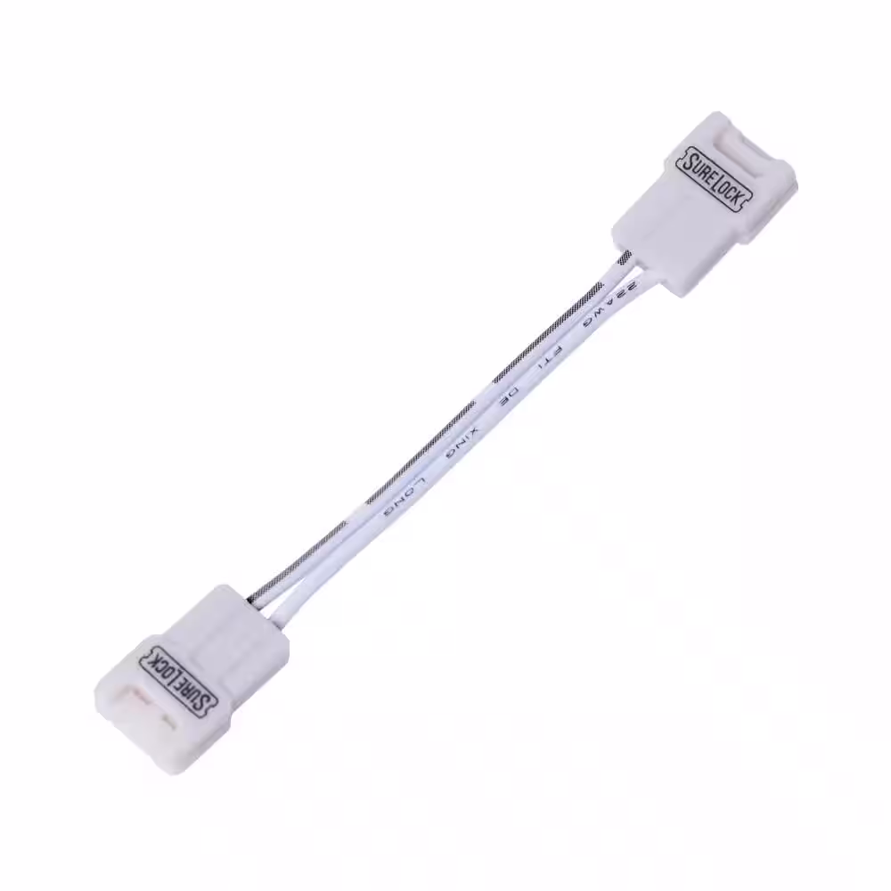 Armacost Lighting SureLock White LED Tape Light Corner Connector Cord (6-Pack)