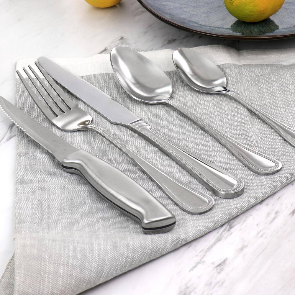 Oster 20 Piece Stainless Steel Flatware and Steak Knife Set