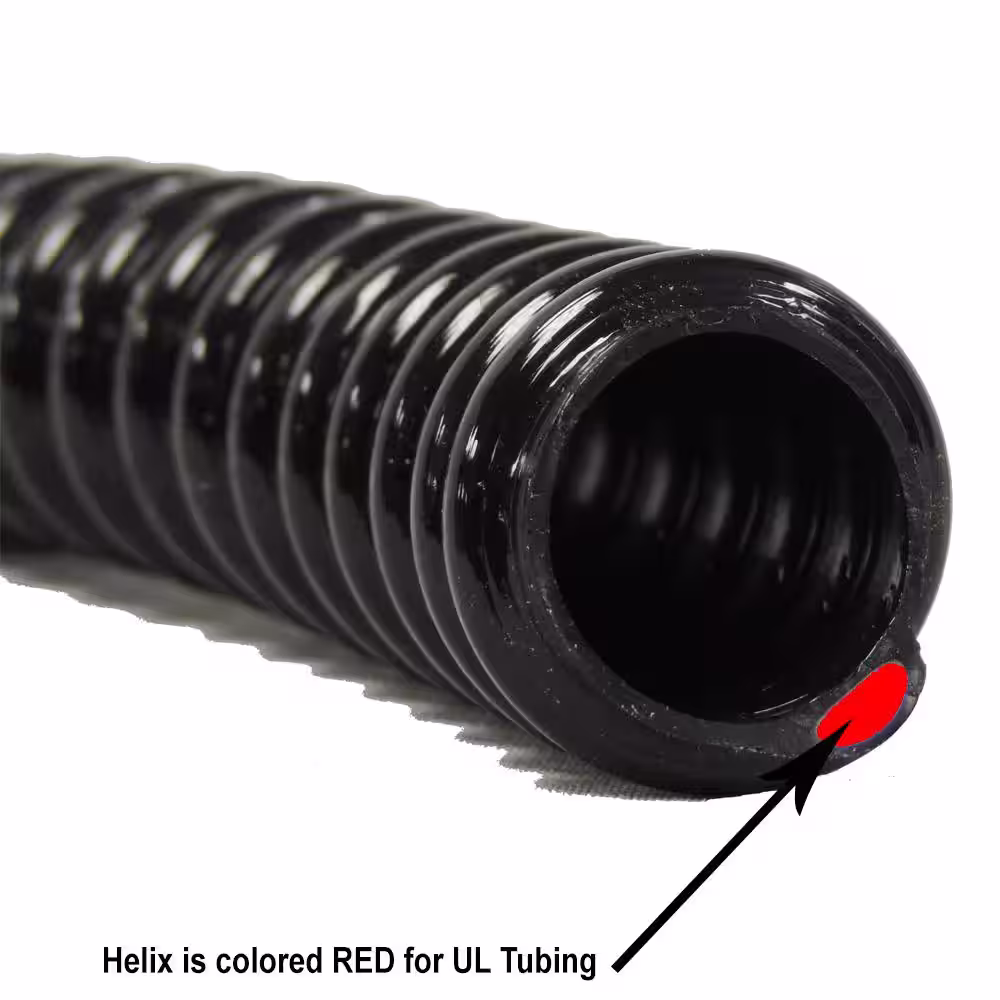 HYDROMAXX 1 in. Dia x 25 ft. UL Sizing Black Non Kink, Corrugated, Flexible PVC Pond Tubing