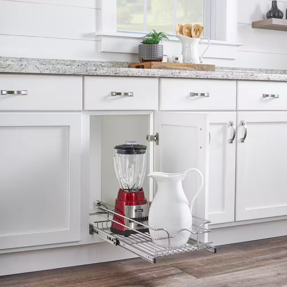 Rev-A-Shelf 12 in. x 22 in. Single Kitchen Cabinet Pull Out Wire Basket
