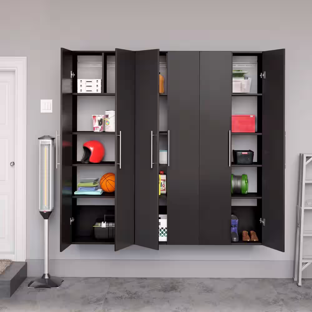 Prepac HangUps 24 in. W x 72 in. H x 12 in. D Large Storage Cabinet in Black ( 1-Piece )