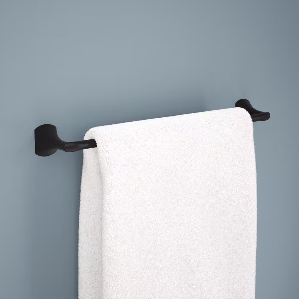 Delta Pierce 18 in. Wall Mount Towel Bar Bath Hardware Accessory in Matte Black