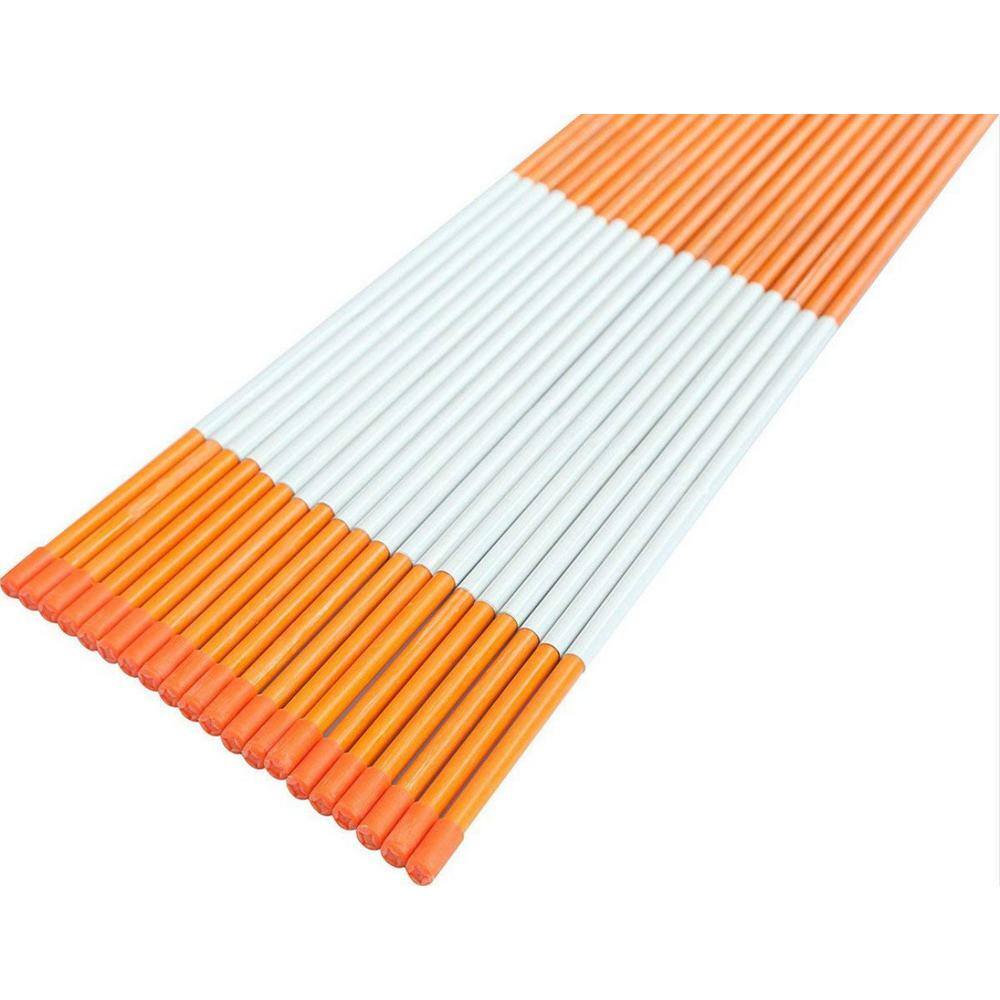 FiberMarker 36 in. Solid Driveway Markers 1/4 in. Dia Driveway Poles for Easy Visibility at Night Reflective, Orange (10-Pack)
