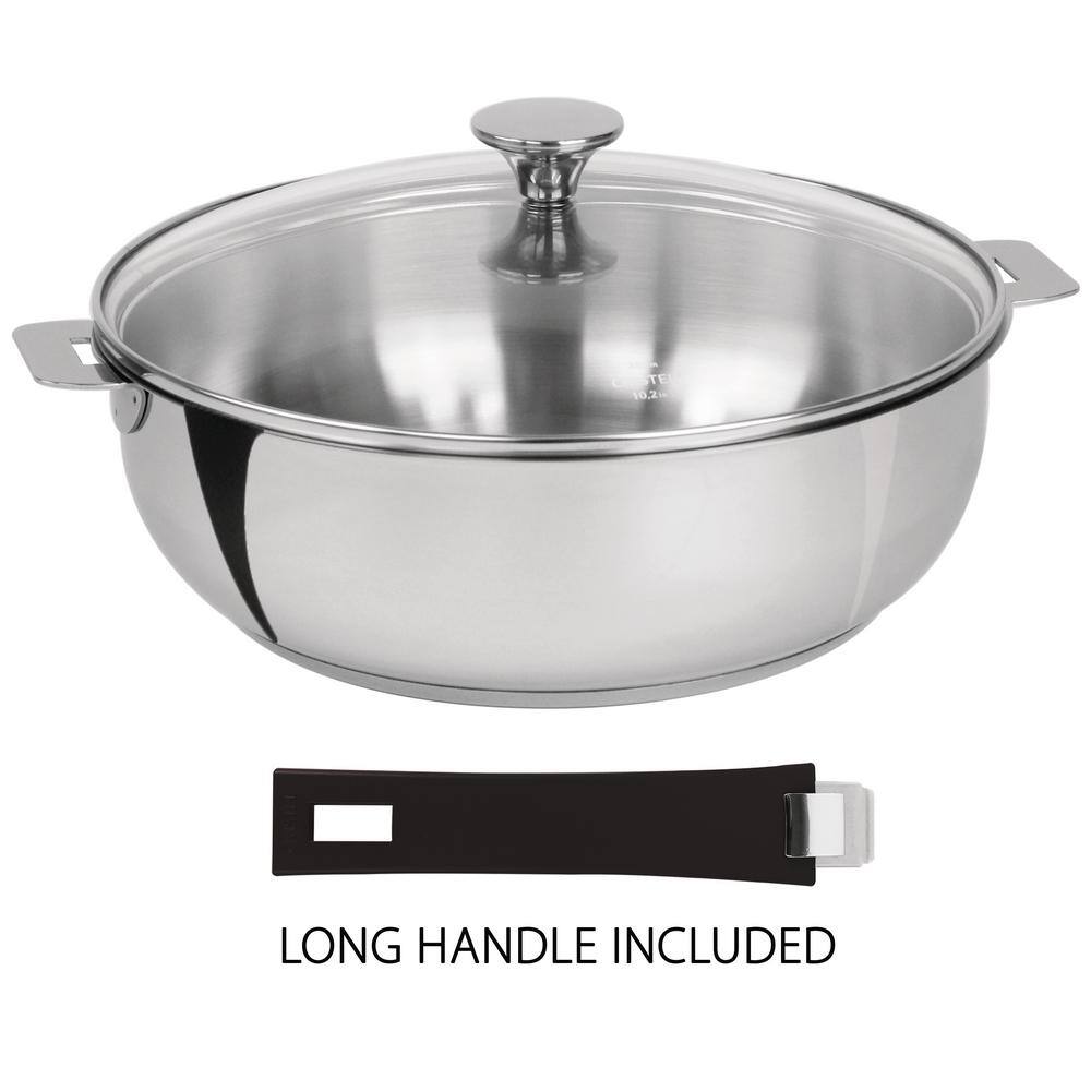 Cristel Tulipe 3.5 qt. Stainless Steel Saute Pan with Glass Lid