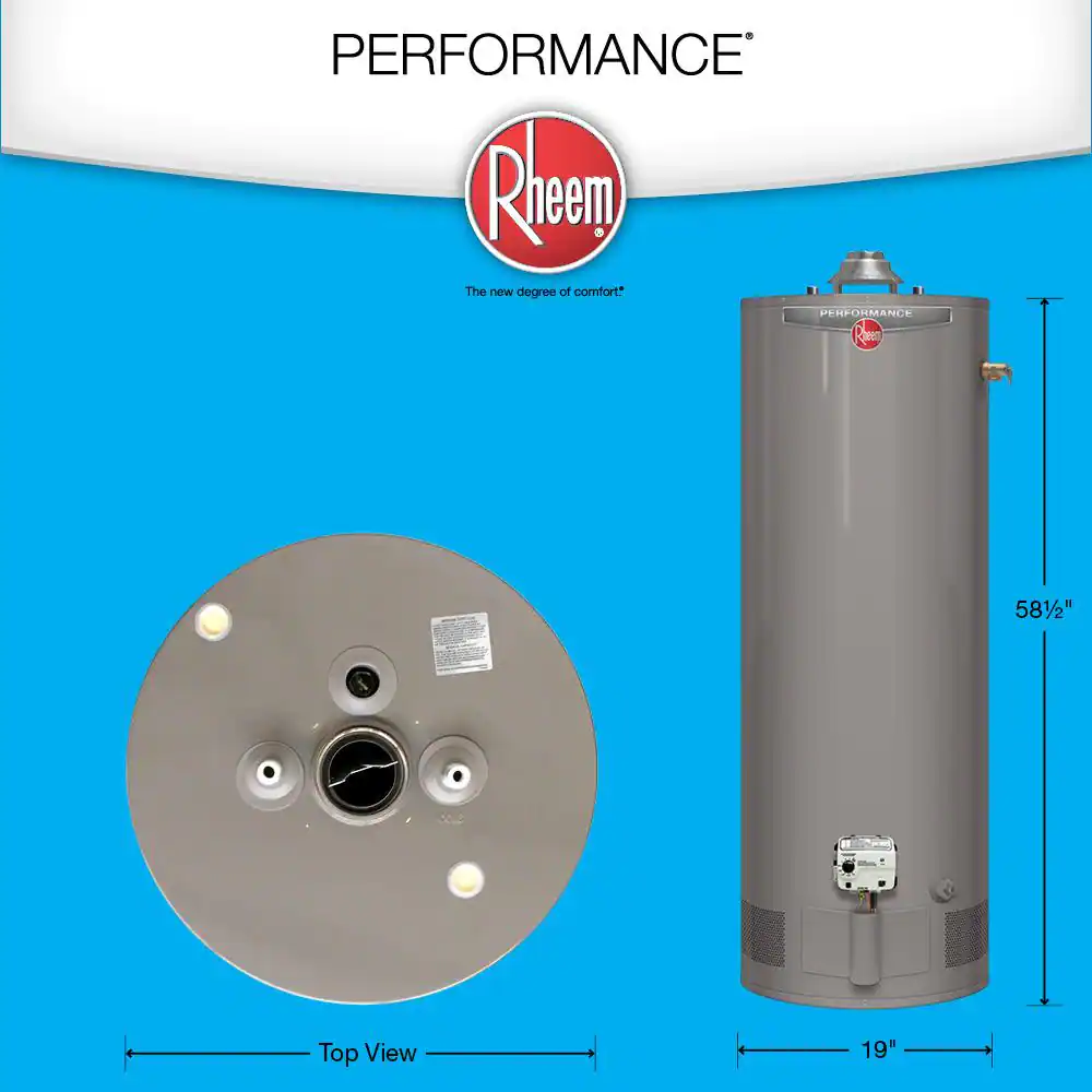 Rheem Performance 40 Gal. Tall 6-Year 36,000 BTU Natural Gas Tank Water Heater