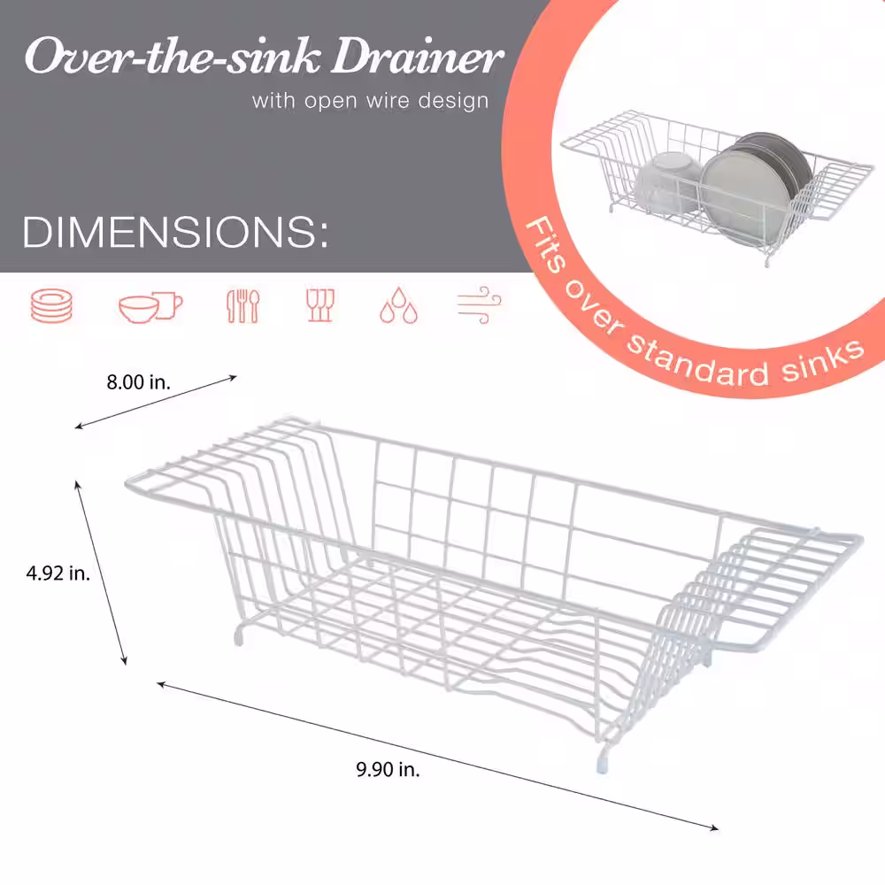 Kitchen Details Over the Sink White Dish Rack