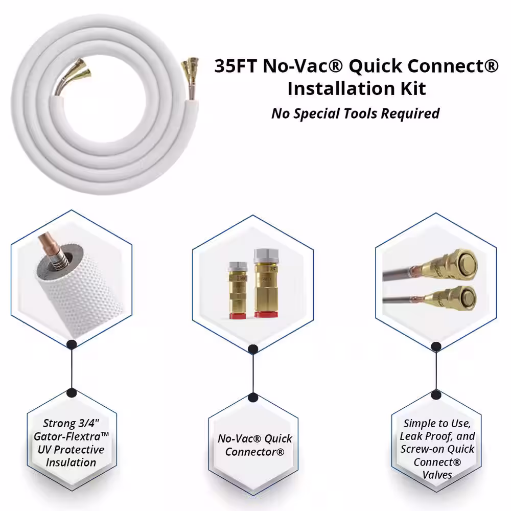 MRCOOL DIY Universal 54,000 BTU 17 SEER R410A Split System Heat Pump with 25 ft. NoVac Install Kit -208/230V