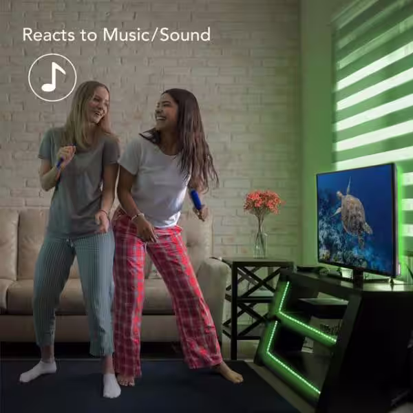 Tzumi Aura Plug-in 6.5 ft. LED Strip Light with Sound Sync