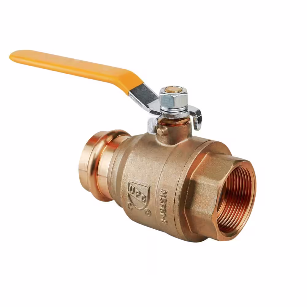 The Plumber's Choice 1 in. Brass Press x FIP Adapter Ball Valve