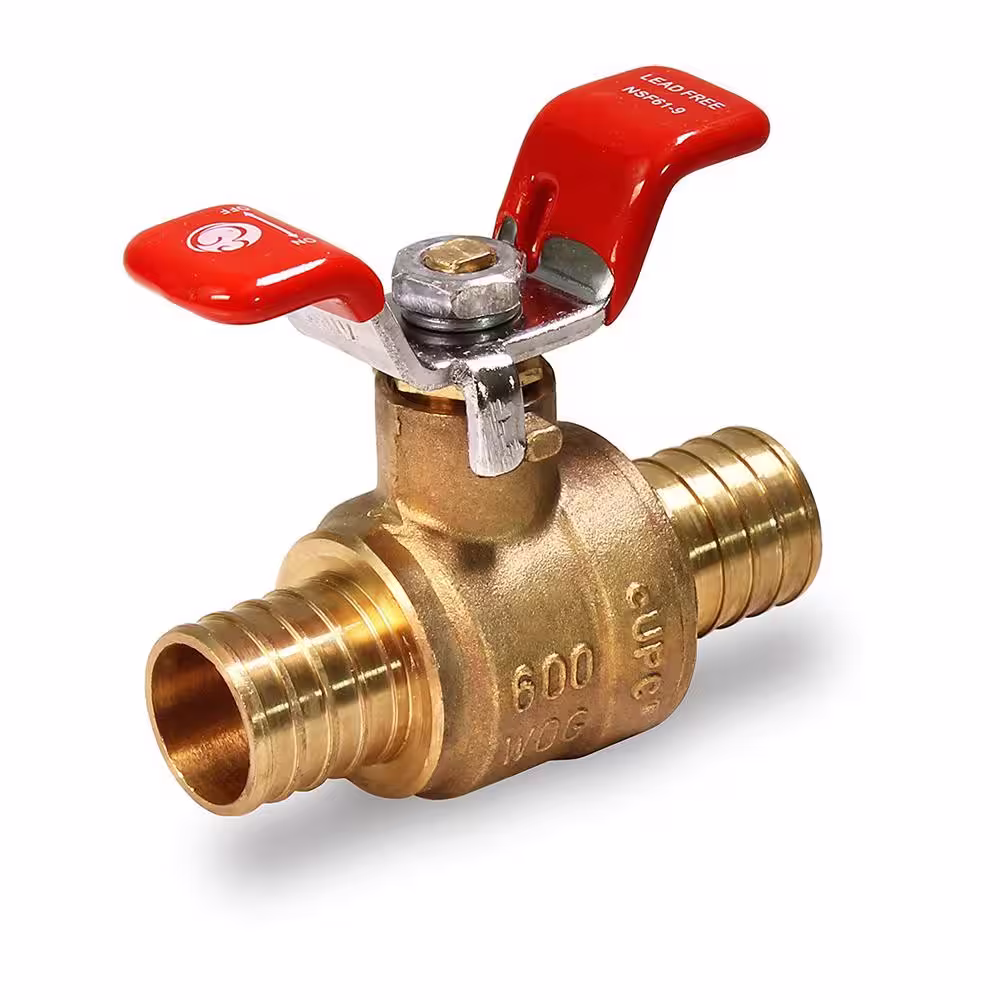 The Plumber's Choice 1/2 in. Full Port PEX Barb Ball Valve Water Shut Off with Tee Handle