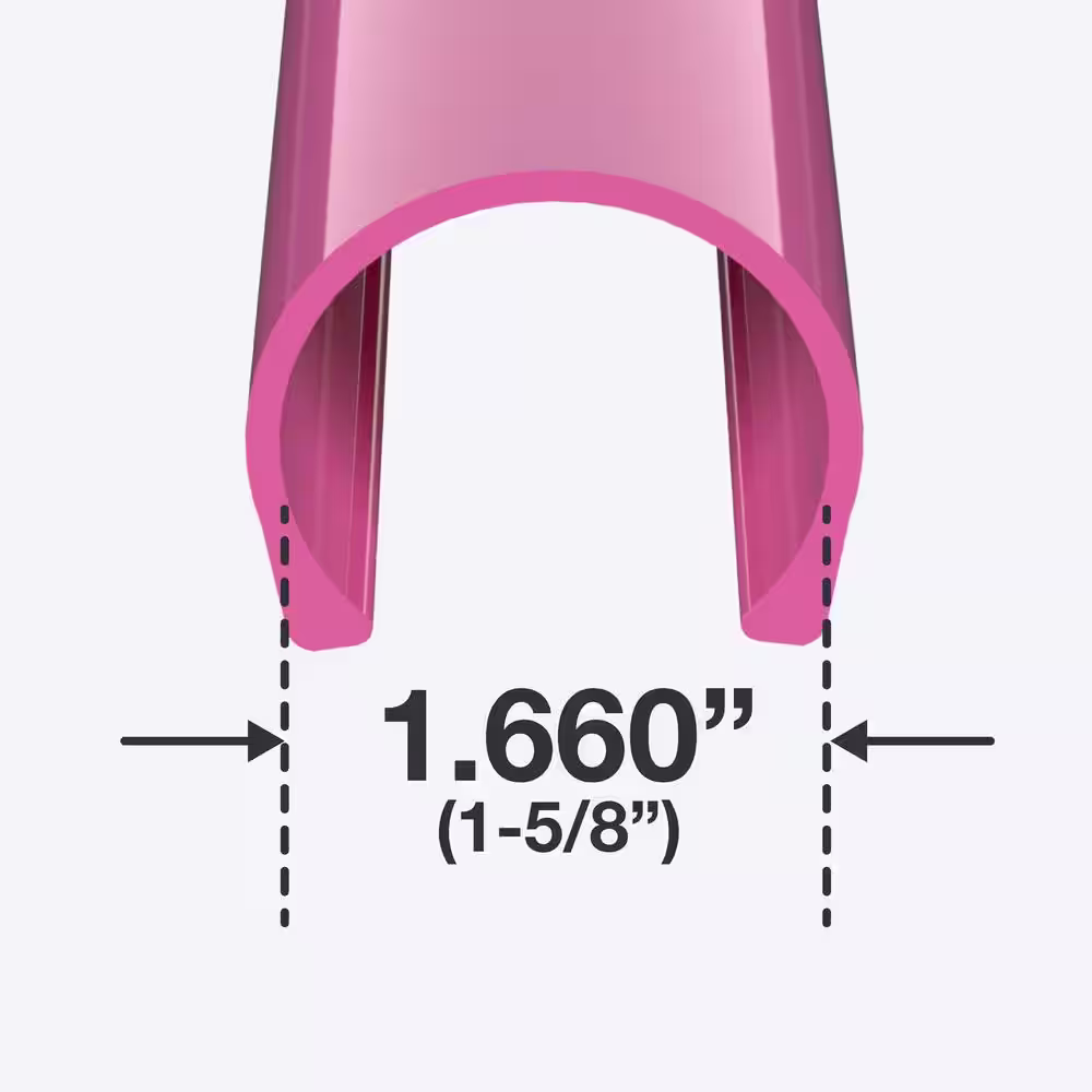 Formufit 1-1/4 in. x 40 in. Pink Pipe Clamp Schedule 40 Rigid PVC Material Clip (2-Pack)