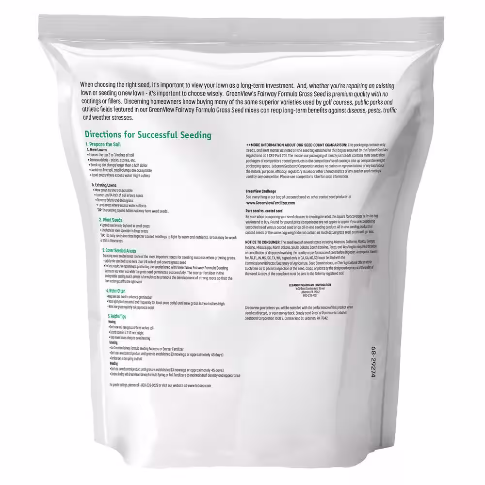 GreenView 7 lbs. Fairway Formula Grass Seed Turf Type Tall Fescue Sun and Shade Blend