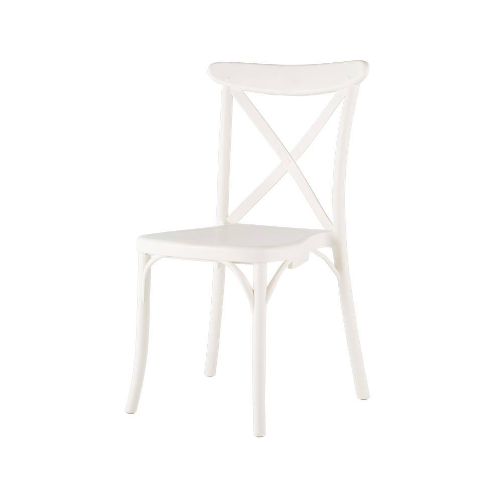 Lagoon Stackable X White Dining Chair (Set of 2)
