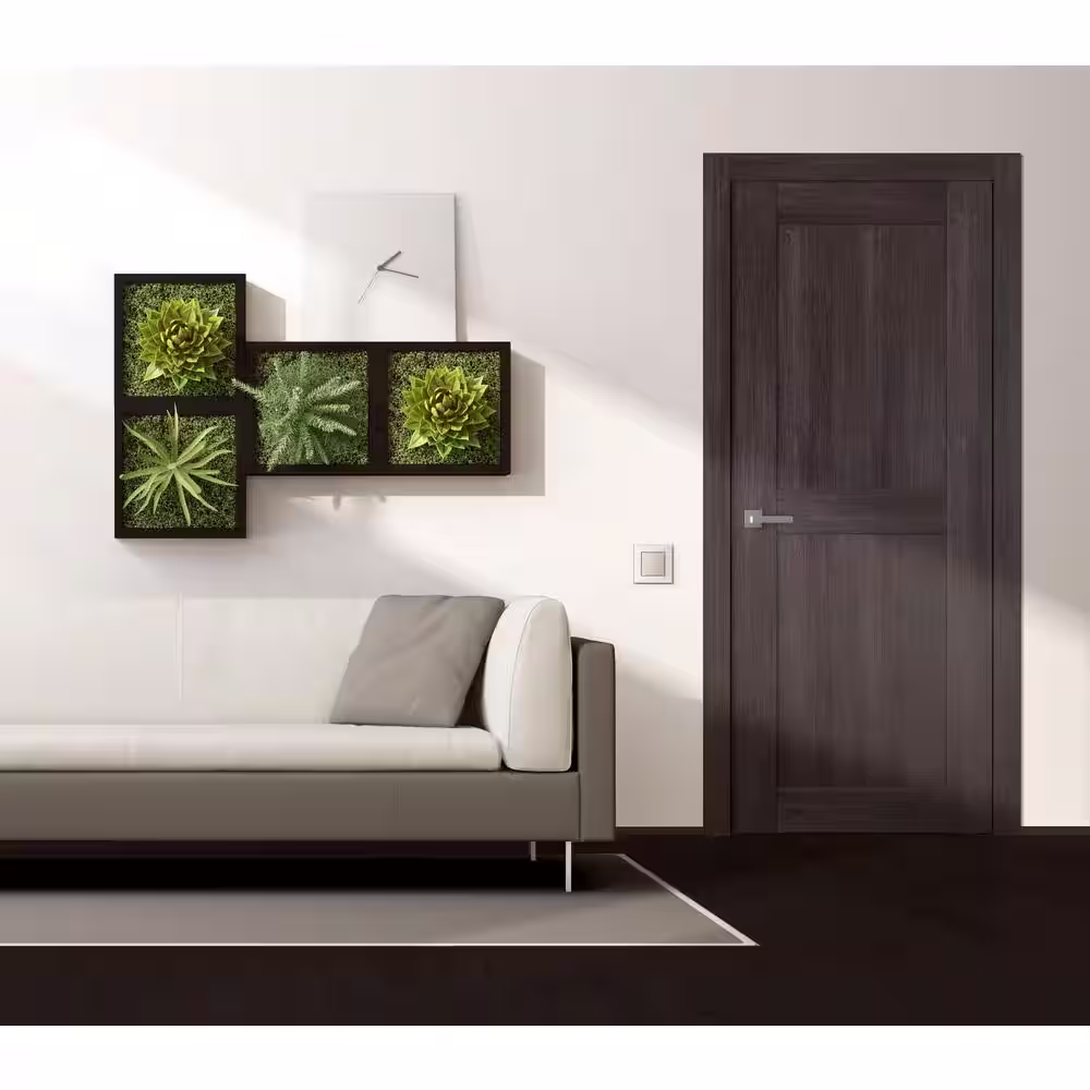 Belldinni Vona 36 in. x 80 in. Left-Handed Solid Core Veralinga Oak Textured Wood Single Prehung Interior Door