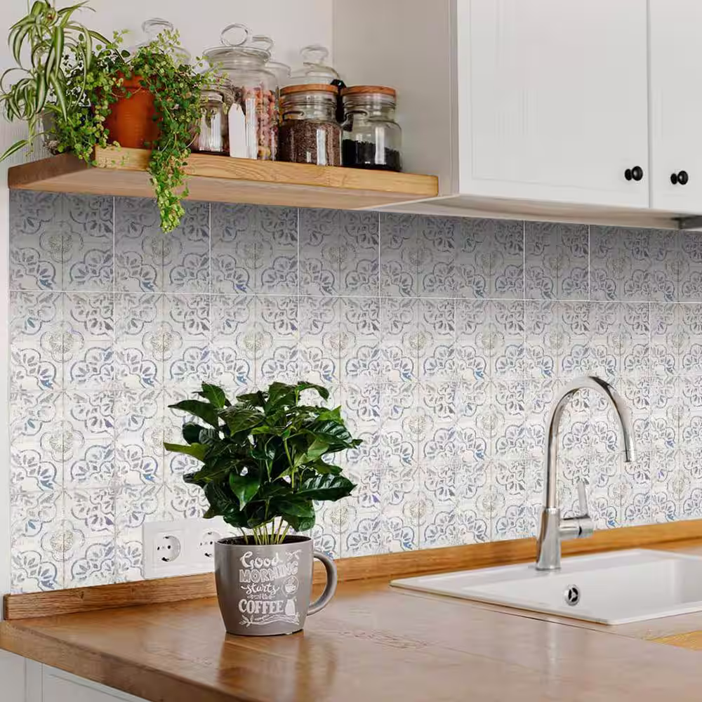 None Blue R29 4 in. x 4 in. Vinyl Peel and Stick Tile (24 Tiles, 2.67 sq. ft./Pack)