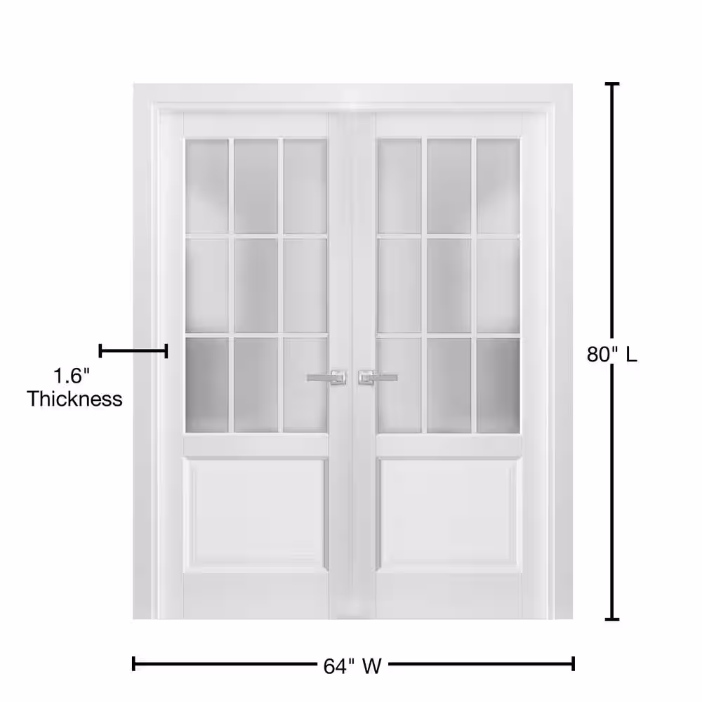 Sartodoors 64 in. x 80 in. Single Panel White Finished Pine Wood Interior Door Slab