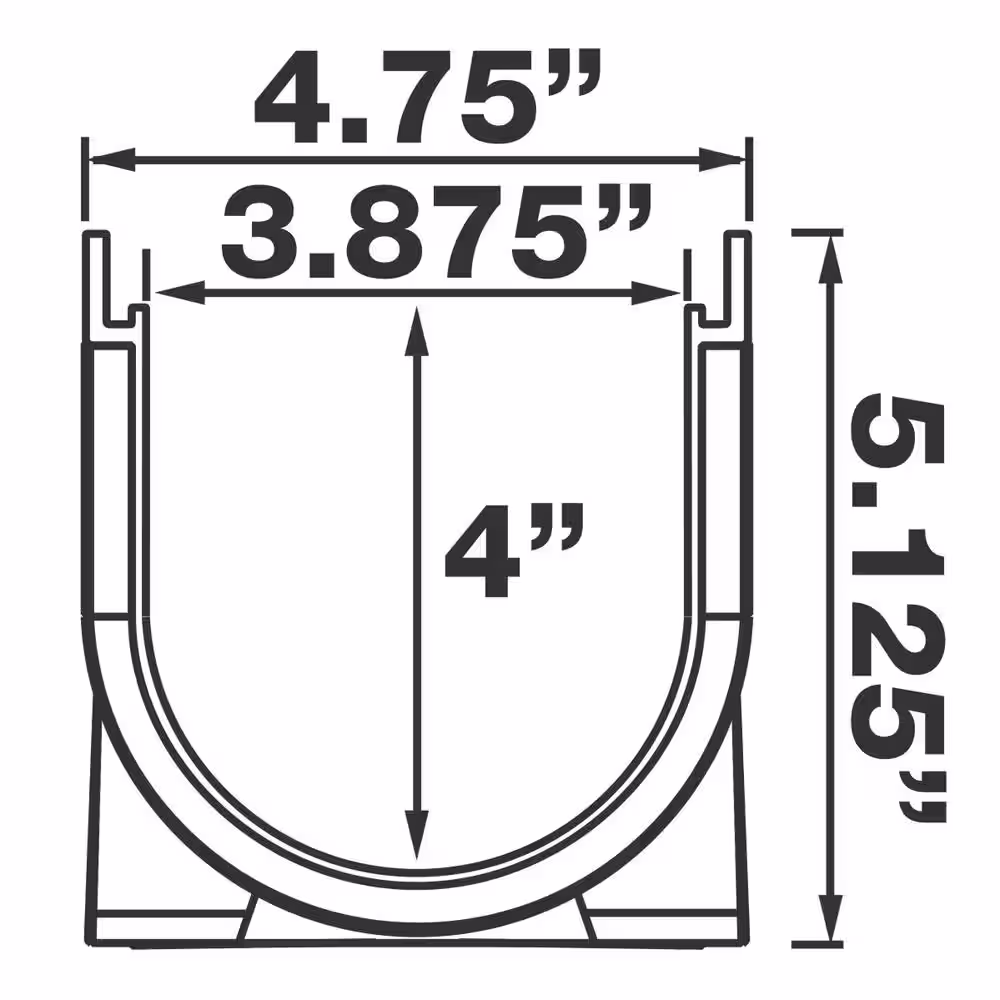 RELN Storm Drain 5 in. x 40 in. Channel Drain Kit, Black Grate